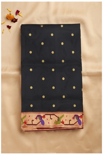 Black Pure Silk Paithani Wedding & Party Wear Saree