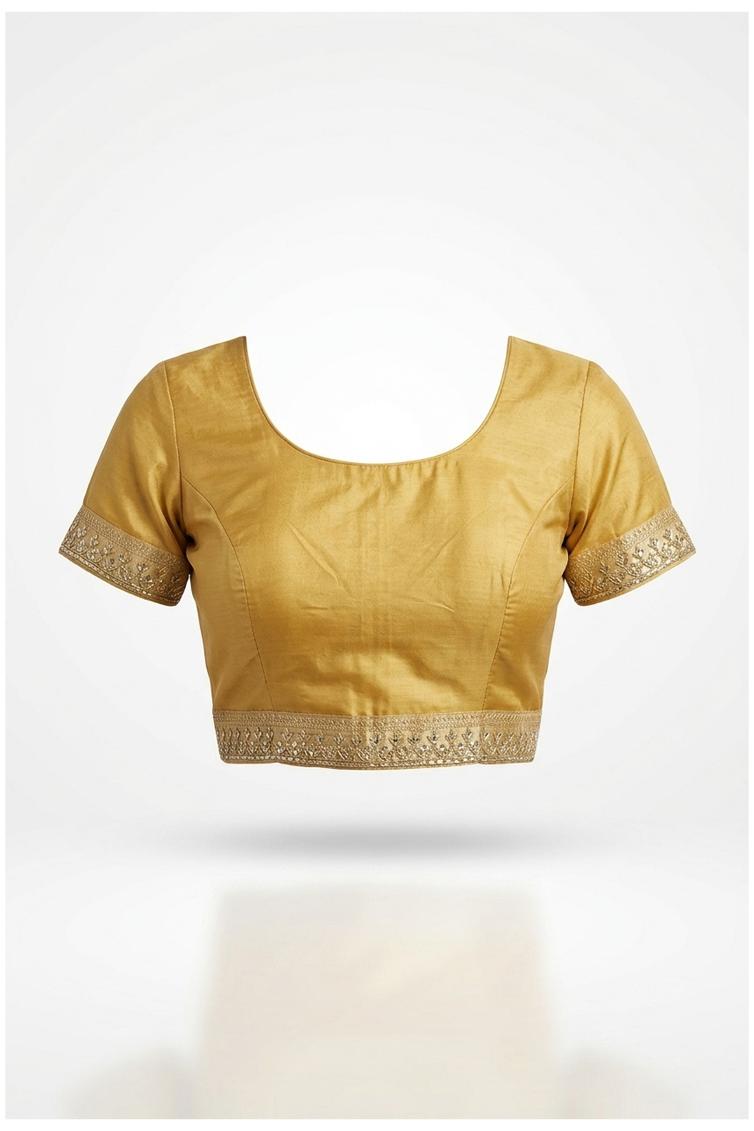 Pale Gold Banarasi Silk Saree With Hand Work Weaving