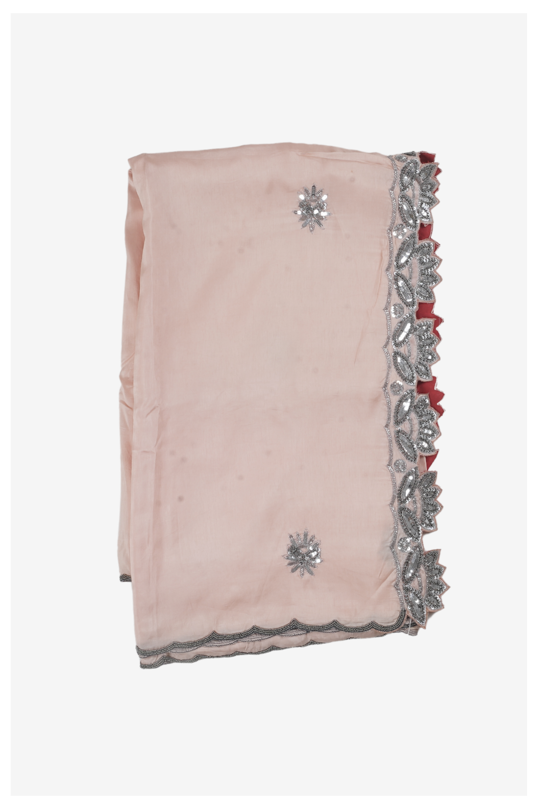 Blush Pink Banarasi Art Silk Wedding Party Wear Saree