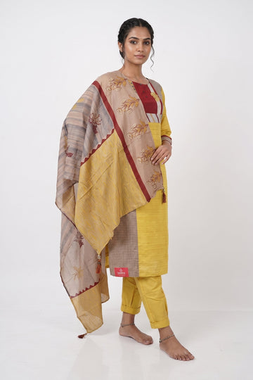 Sunshine Yellow Designer Kurta Set With Artistic Dupatta