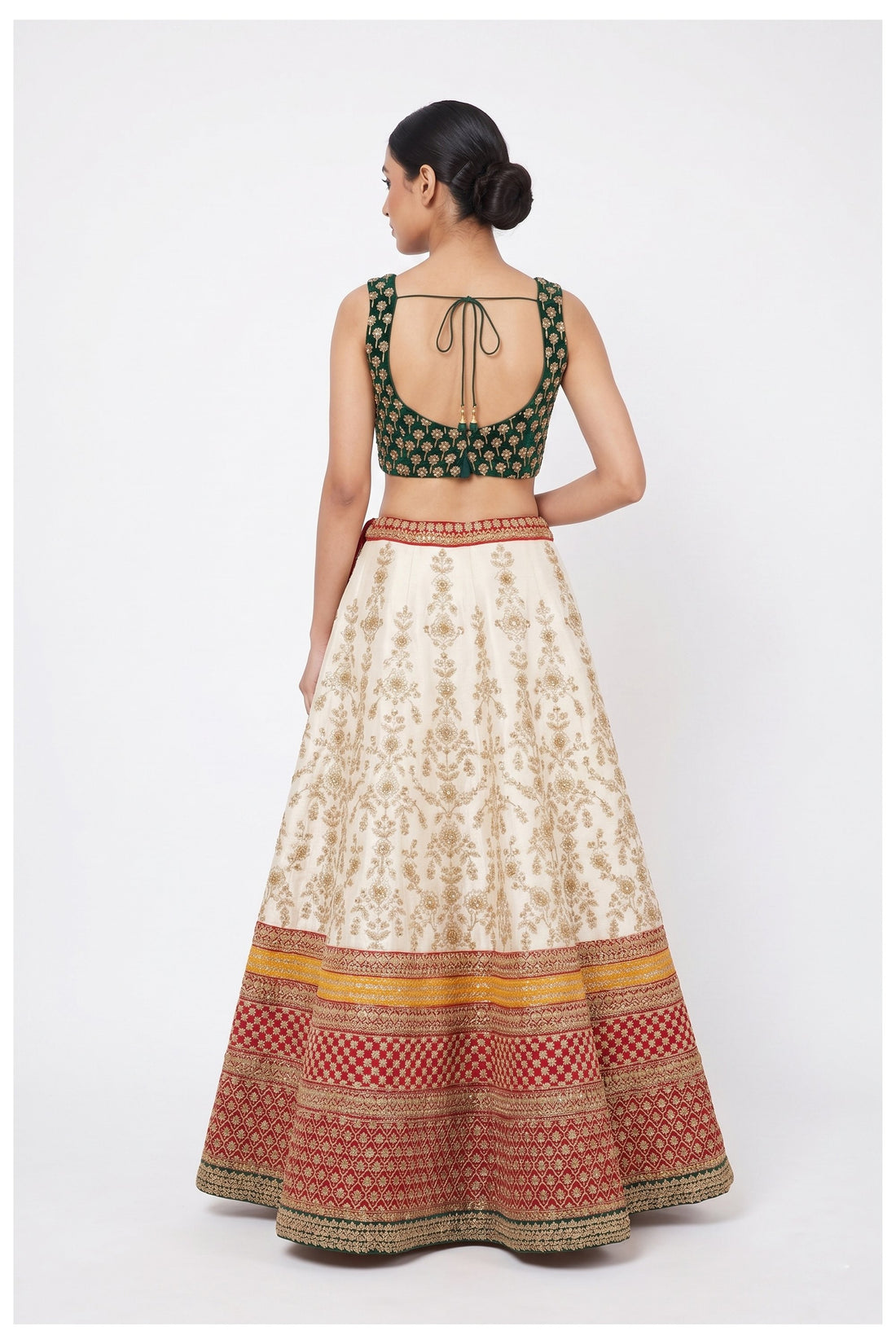 Multicolor Embroidered Lehenga Choli With Net Dupatta