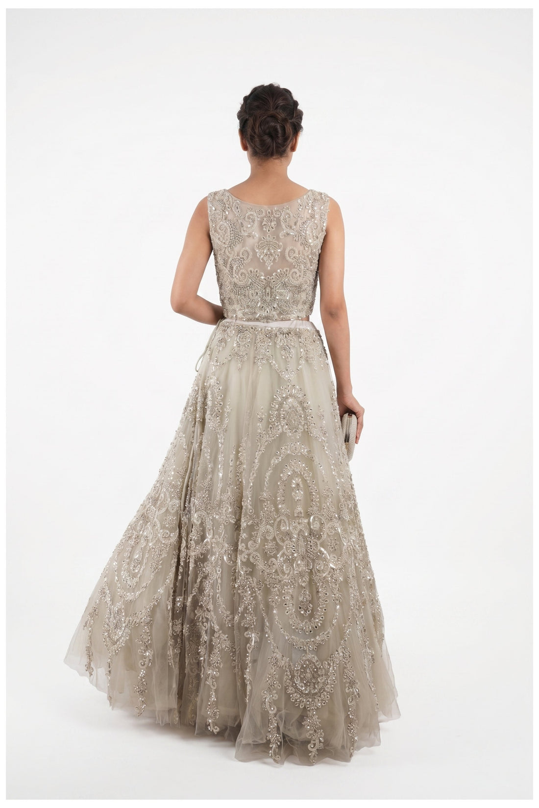 Champagne Ivory Sequins Embroidered Designer Lehenga Choli