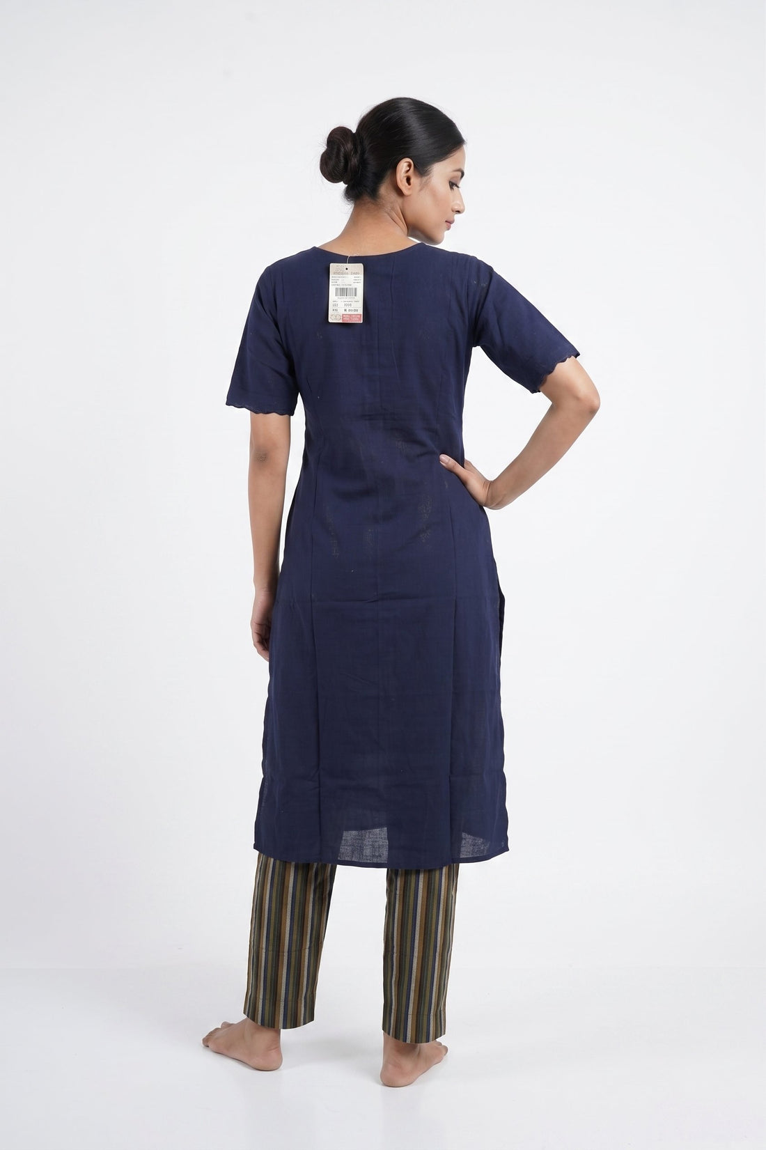 Midnight Blue Crushed Dupatta Kurta Set