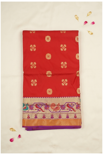 Red Pure Silk Paithani Wedding & Party Wear Saree