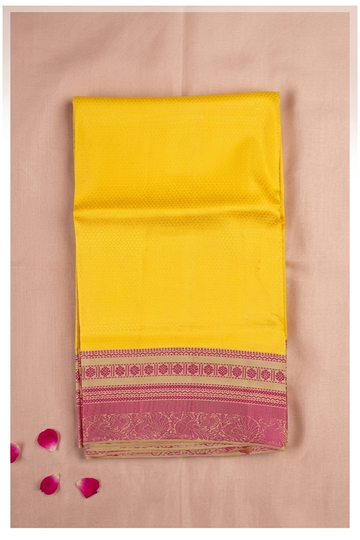 Mustard Yellow Pure Silk South Saree, Wedding & Party Wear