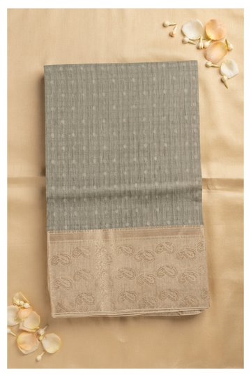 Sage Green Cotton Wedding Party Wear Saree