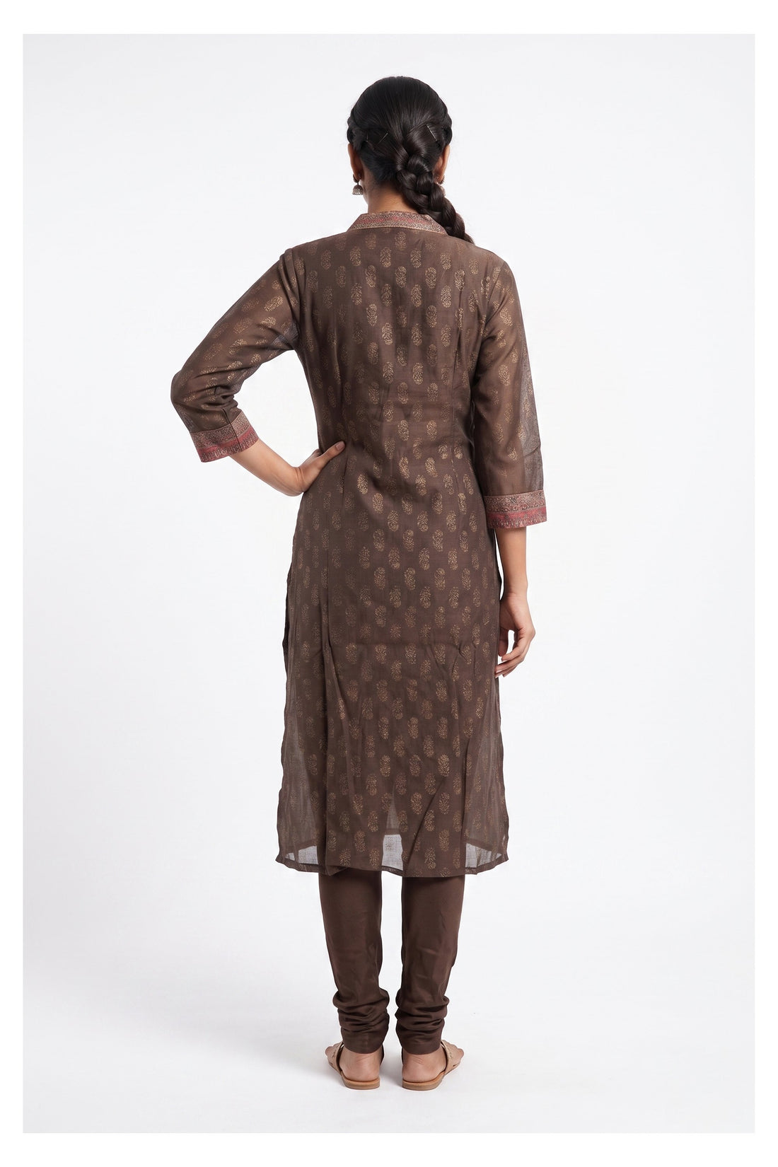 Chocolate Brown Embroidered Party Wear Suit Set With Designer Dupatta