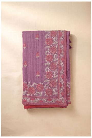 Purple Cotton Party Wear & Wedding Saree