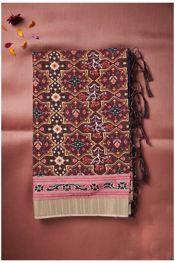 Multicolor Patola Cotton Wedding And Party Wear Saree