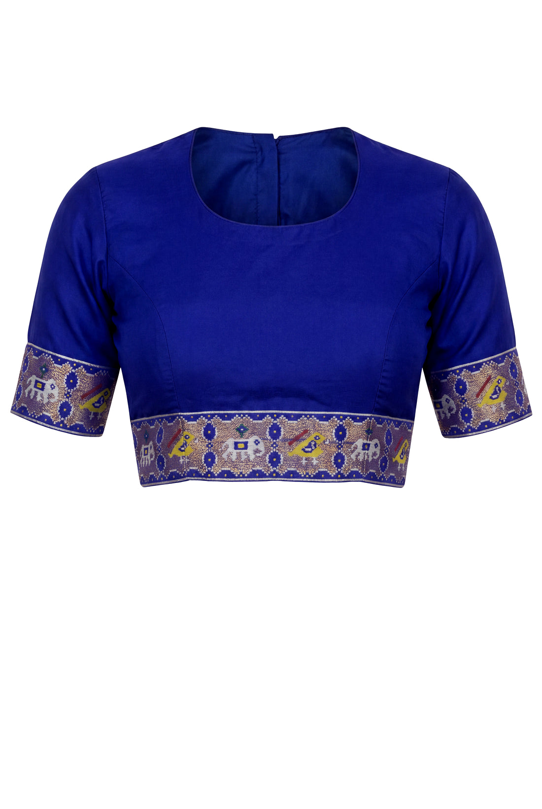 Navy Blue Art Silk Saree with Traditional Heritage Woven Border