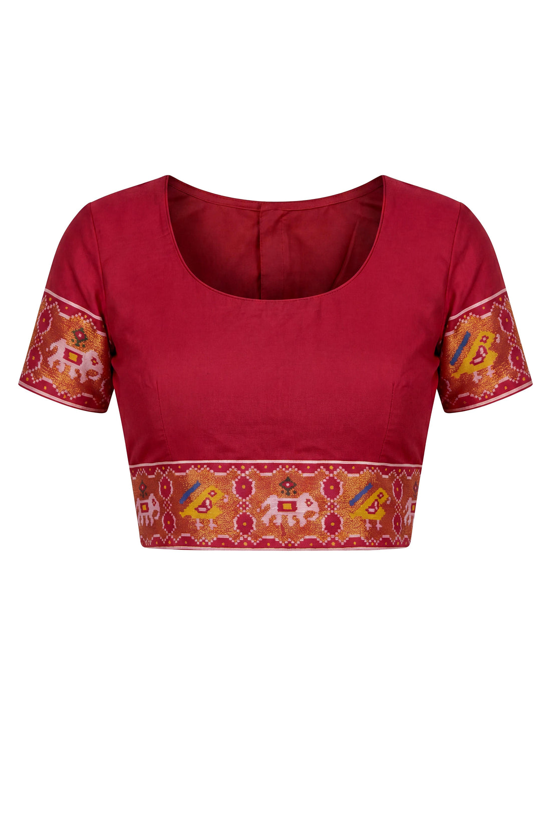 Crimson Red Art Silk Saree with Traditional Heritage Woven Border
