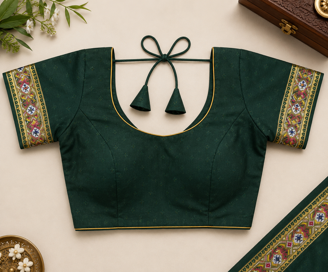 Emerald Green Patola Art Silk Saree with Multicolor Heritage Weaving & Grand Designer Pallu