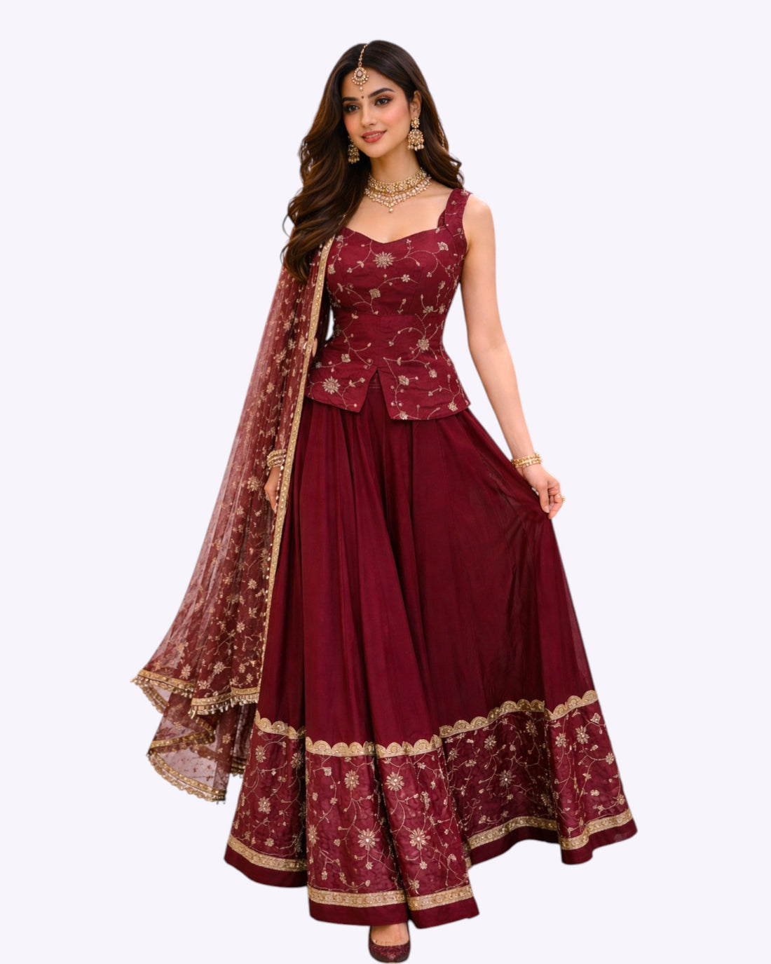 dark Rose Gold chaniya choli