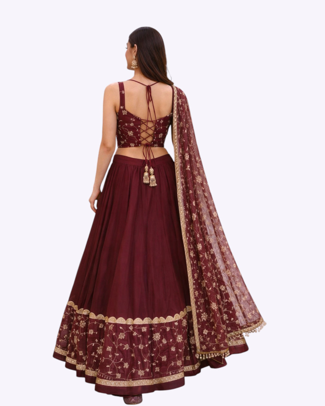 dark Rose Gold chaniya choli