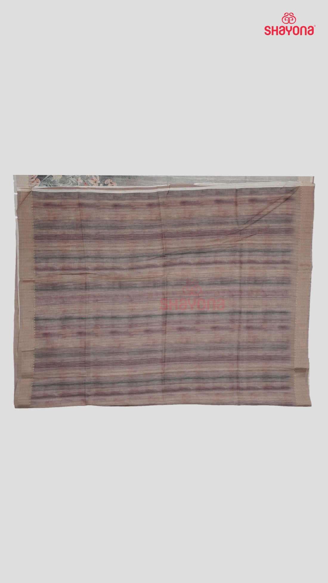 Elegant Rosy Gray & Multicolour Tussa Cotton Saree – Perfect Blend of Tradition and Style