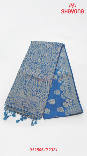 Light Blue Banarasi Soft Silk Saree – Elegance in Every Weave