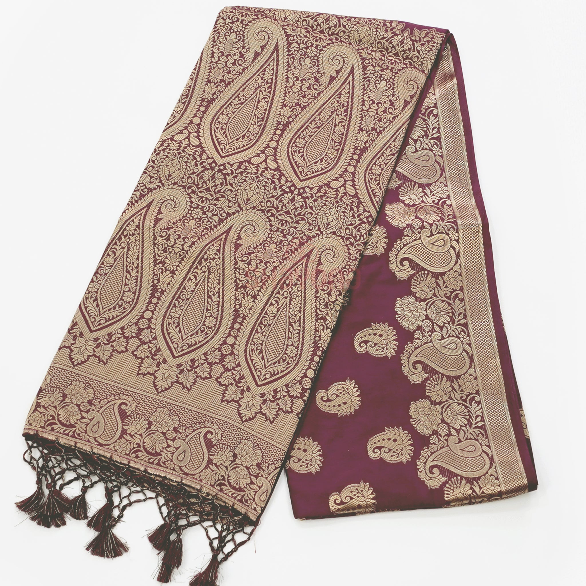 Dark Purple Banarasi Soft Silk Saree – A Royal Drape of Heritage