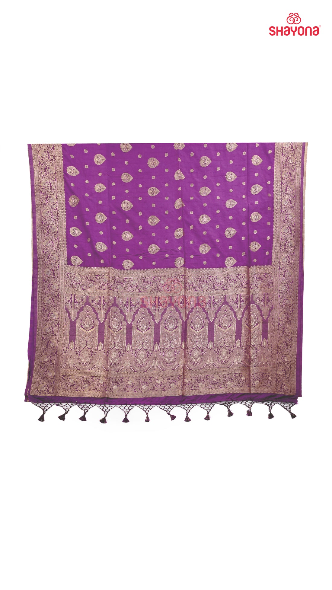 Dark Purple Banarasi Soft Silk Saree – Woven Elegance of Tradition