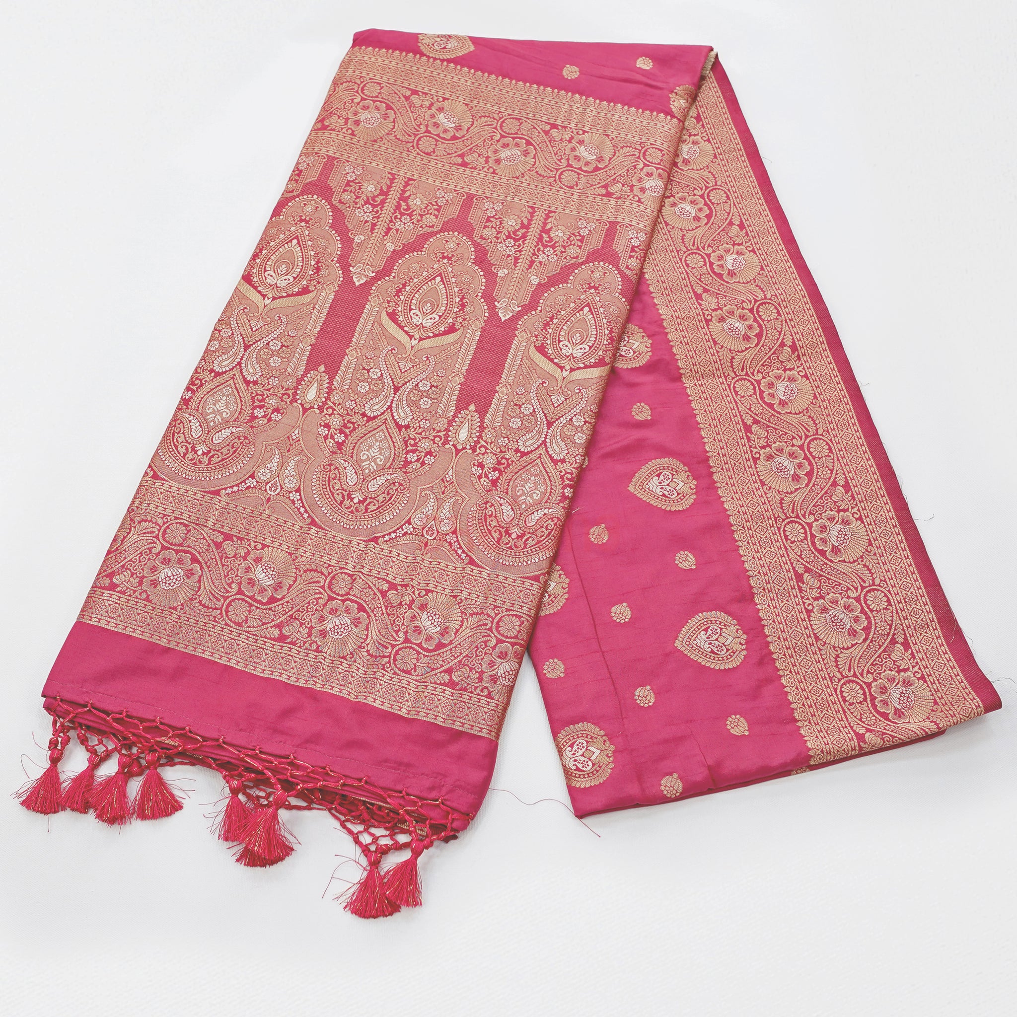 Dark Onion Banarasi Soft Silk Saree – Subtle Elegance with Royal Weave