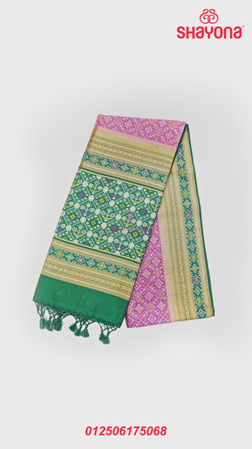 Onion Purple & Dark Green Ghicha Art Silk Saree