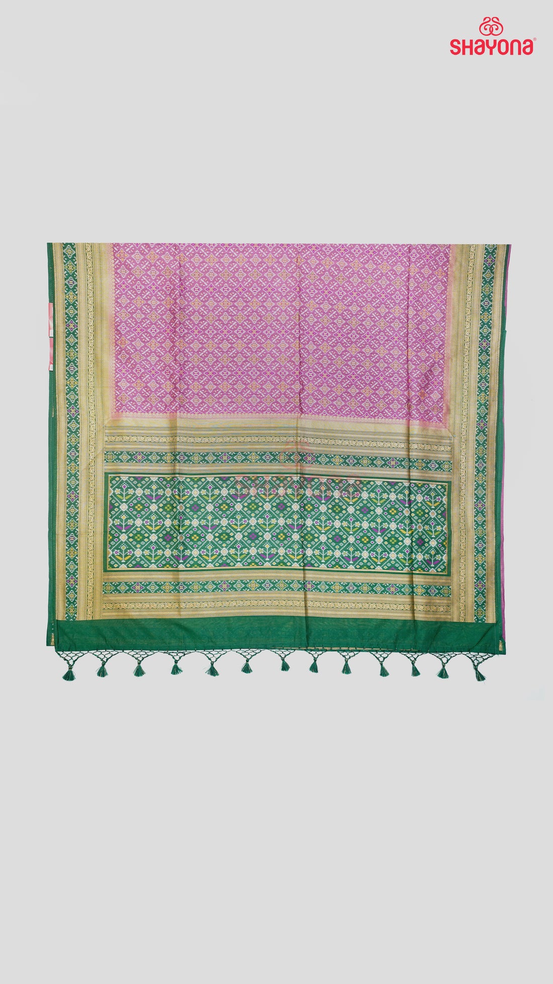 Onion Purple & Dark Green Ghicha Art Silk Saree