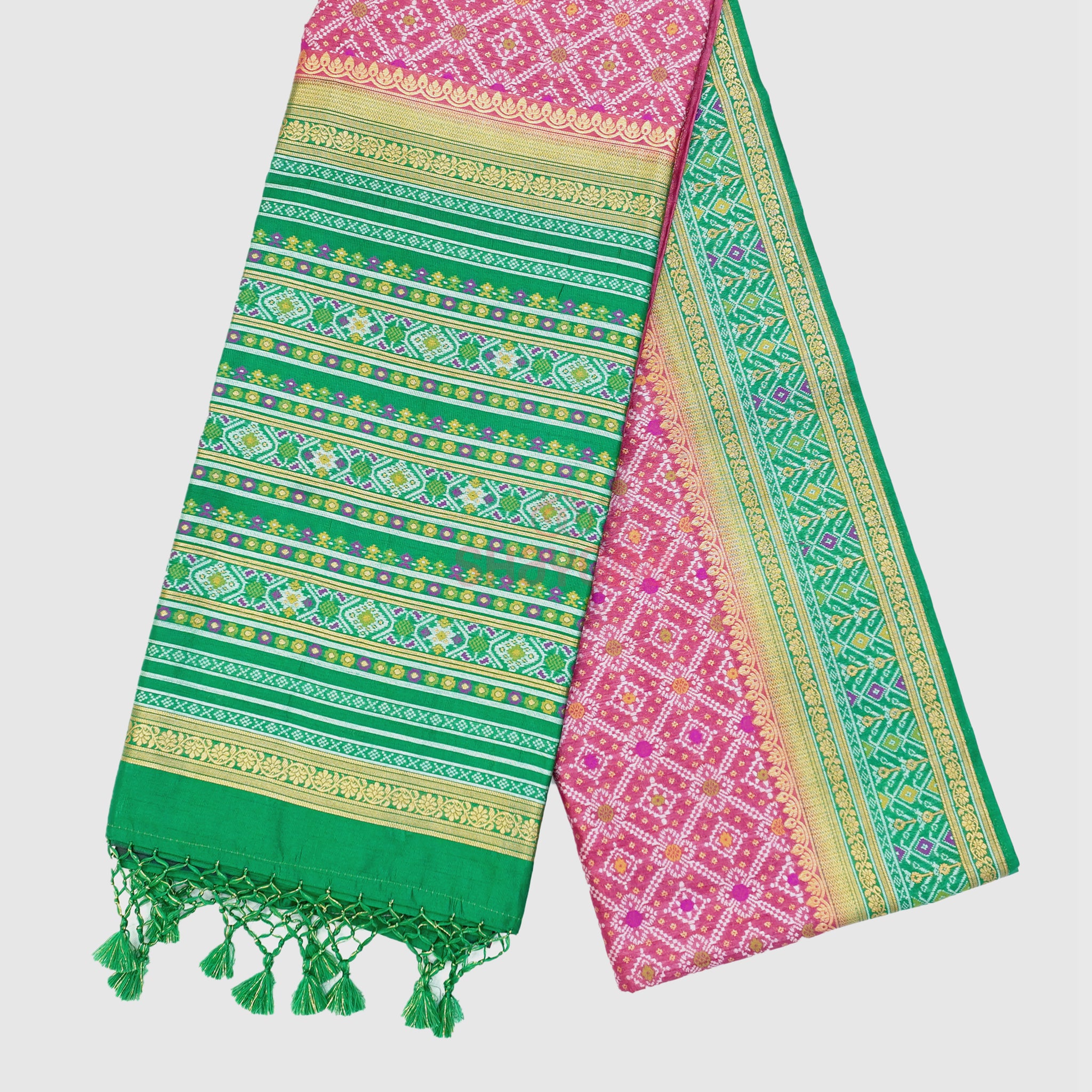 Onion Purple & Sea Green Ghicha Art Silk Saree
