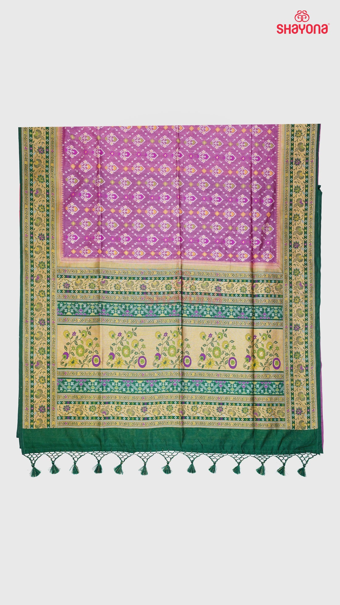 Onion Purple & Dark Green Ghicha Art Silk Saree