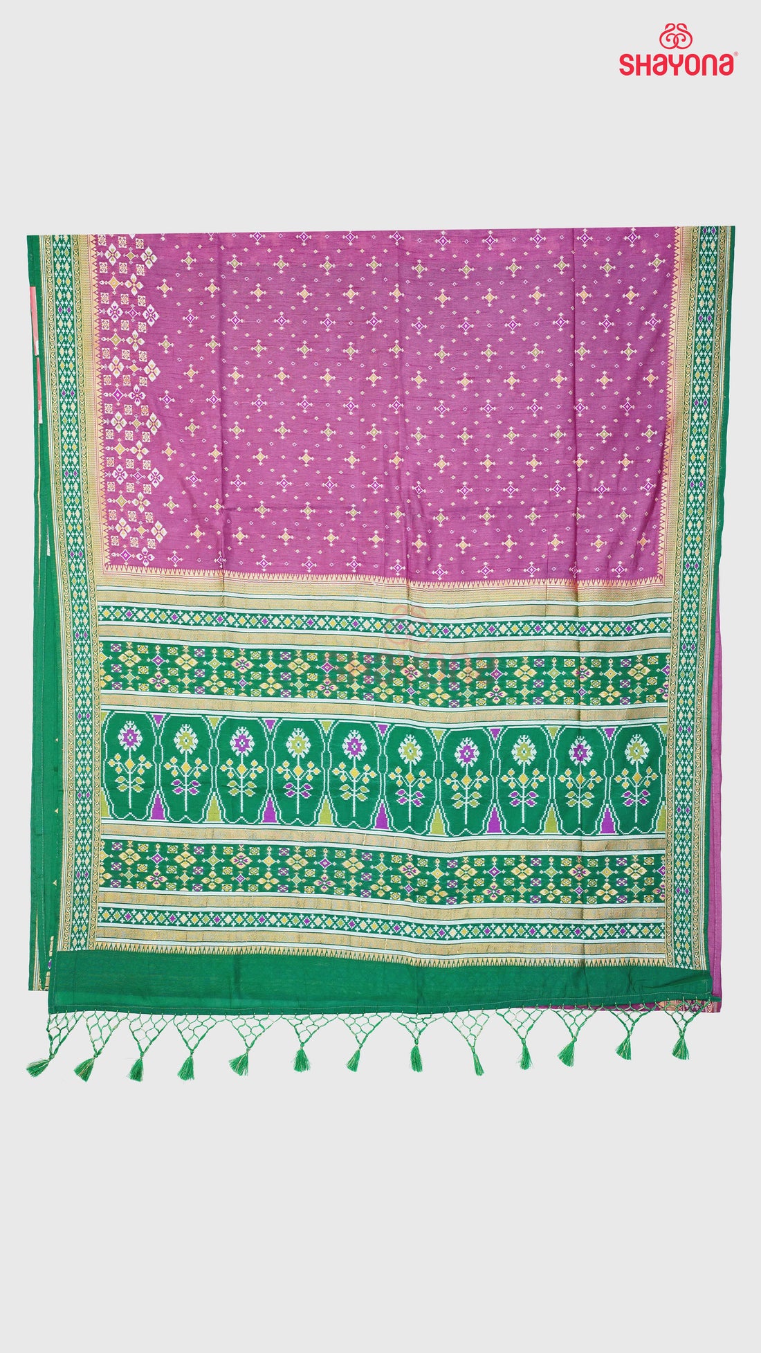 Onion Purple & Dark Green Ghicha Art Silk Saree