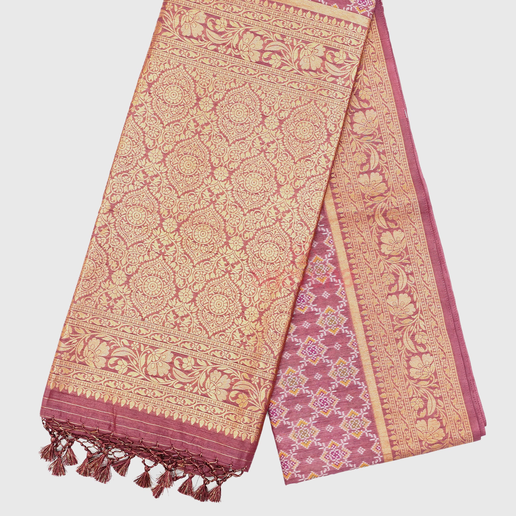 Rose Gold Ghicha Art Silk Saree