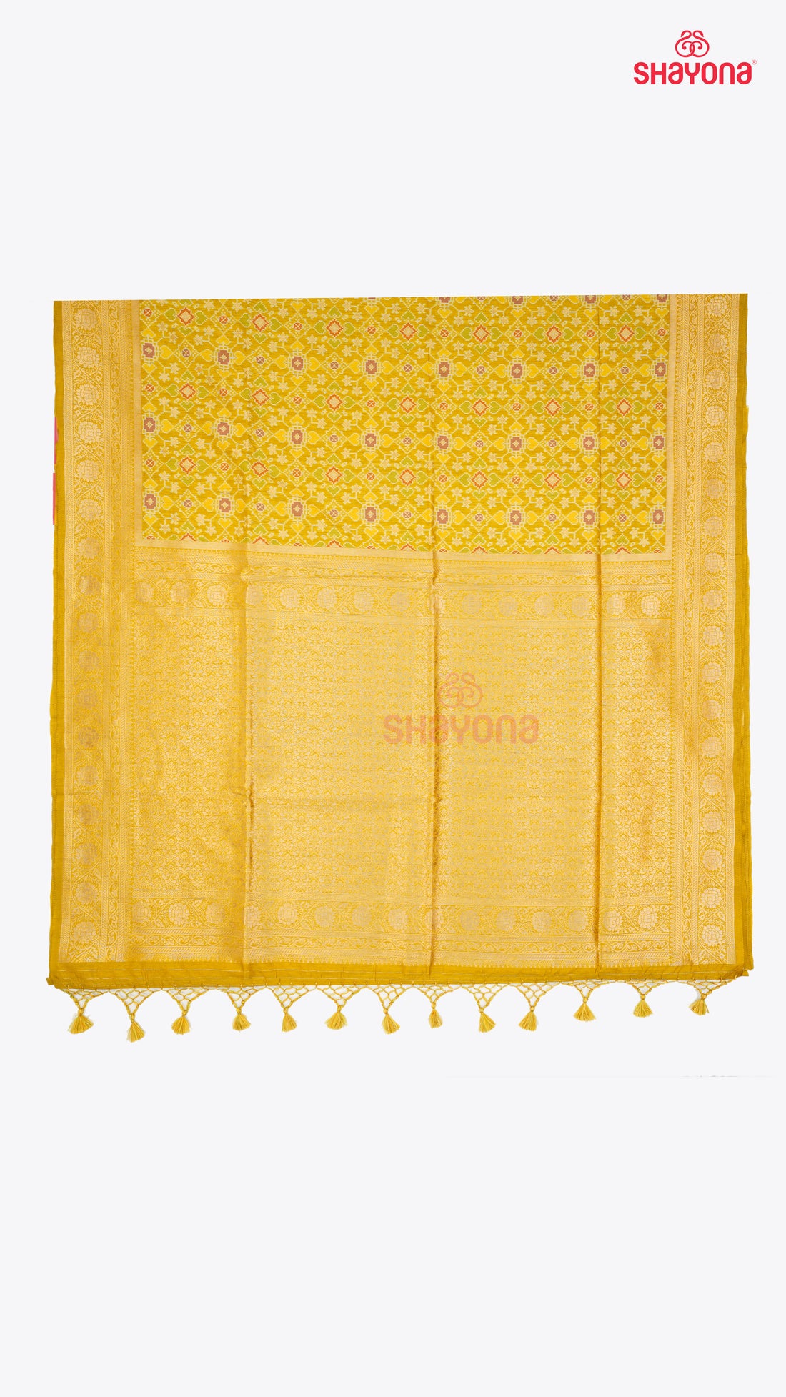 Yellow Gold Ghicha Art Silk Saree