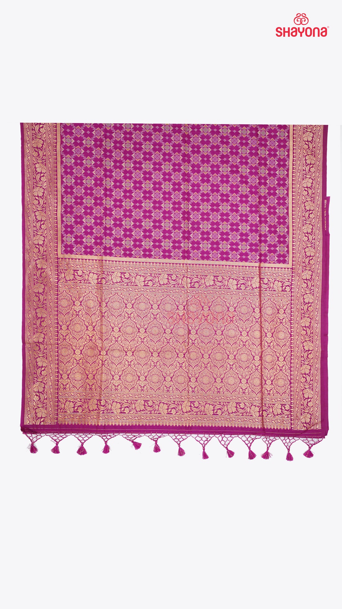 Dark Magenta Ghicha Art Silk Saree