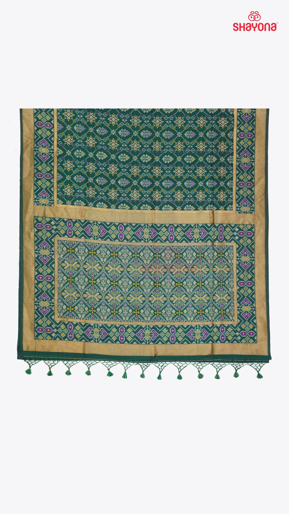 Dark Green Ghicha Art Silk Saree