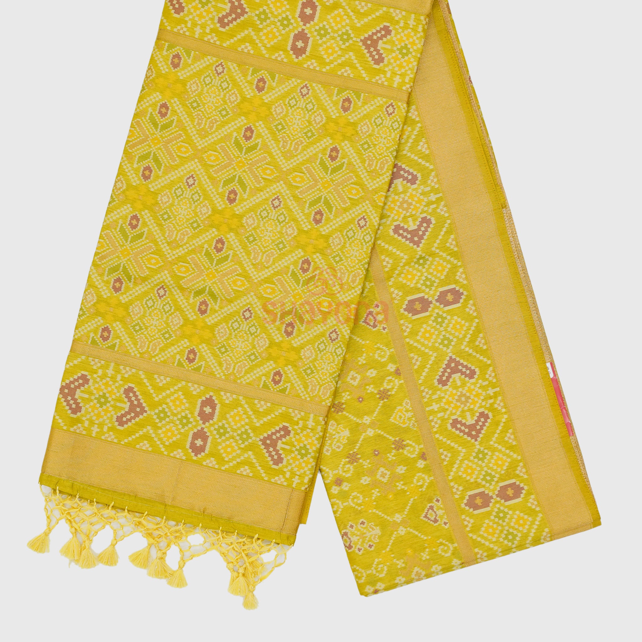 Olive Gold Ghicha Art Silk Saree
