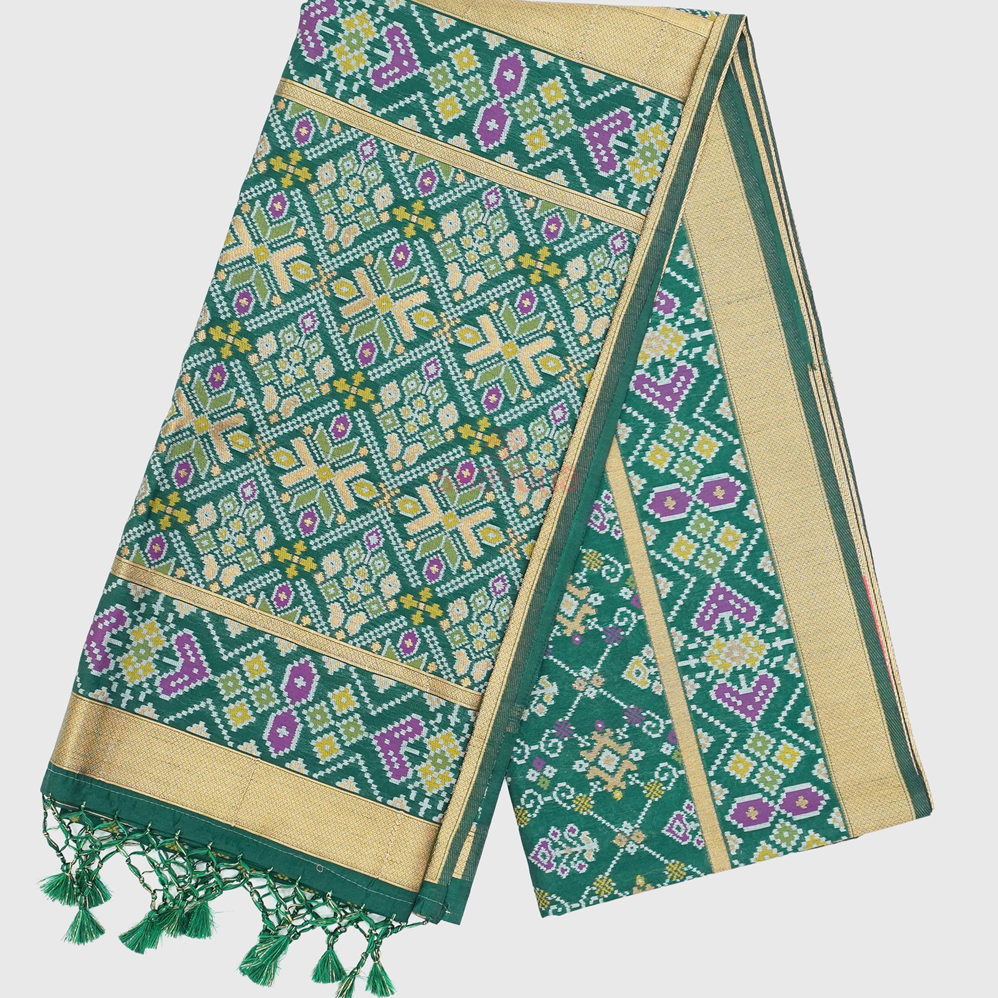 Pomona Green Ghicha Art Silk Saree
