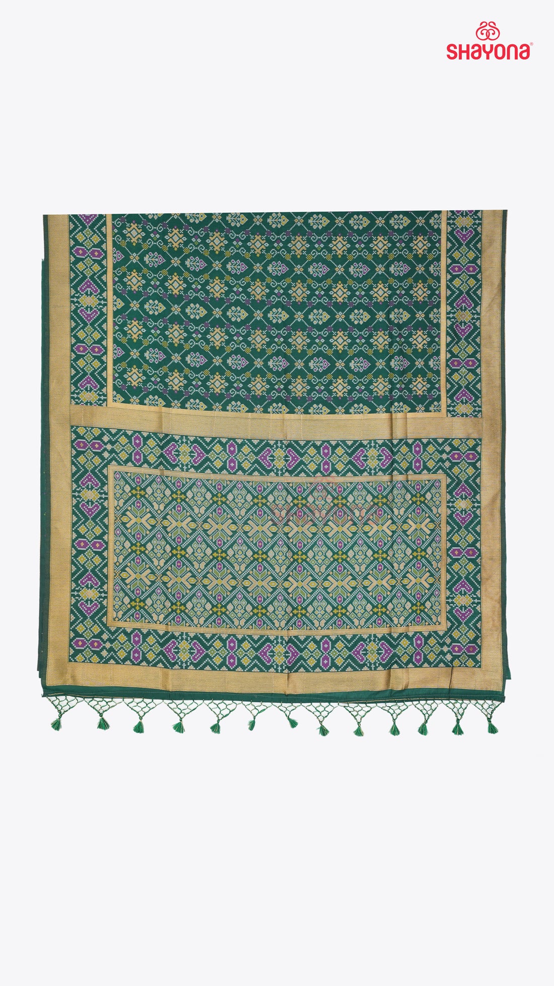 Pomona Green Ghicha Art Silk Saree