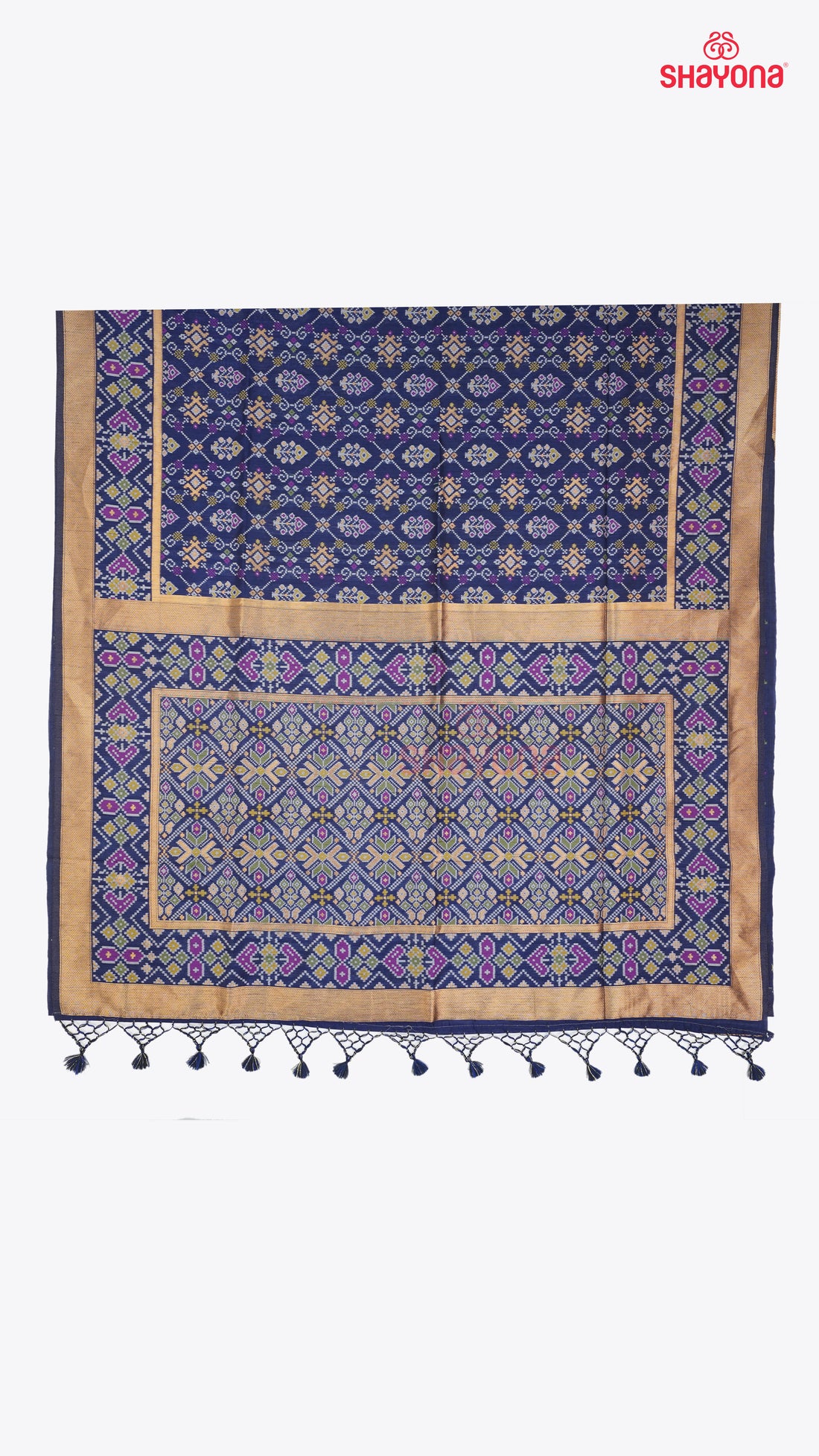 Dark Navy Blue Ghicha Art Silk Saree