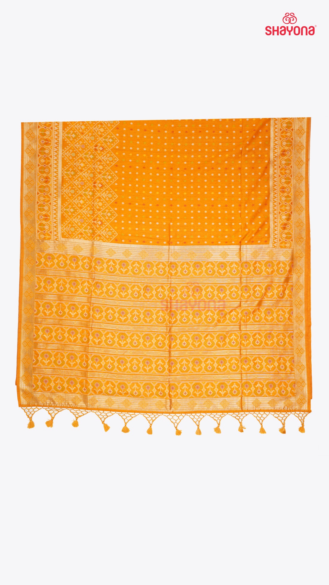 Mustard coloured Ghicha Art Silk Saree