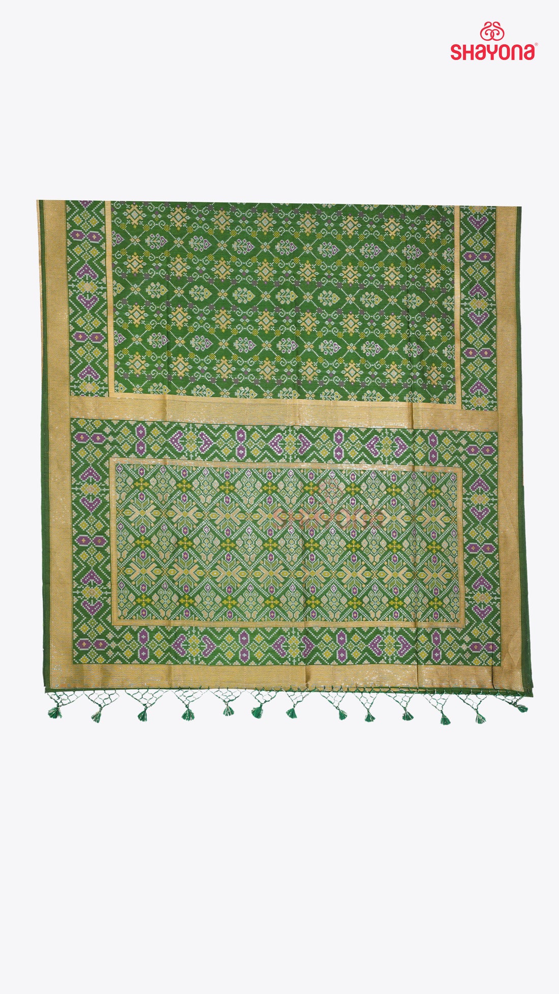 Dark Green Ghicha Art Silk Saree