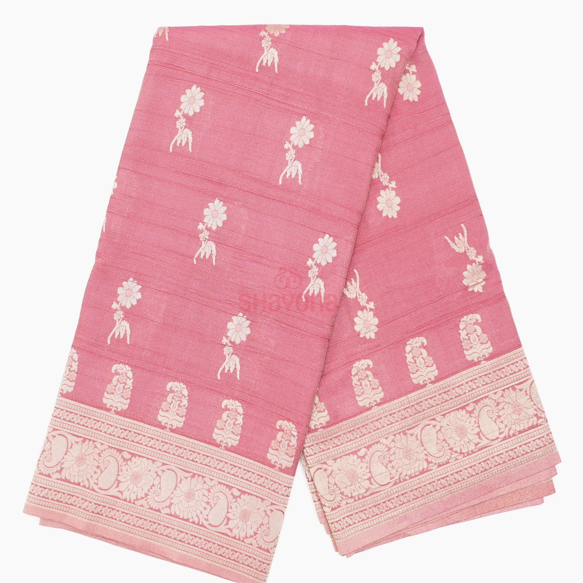 Magenta Banarasi Georgette Khaddi Soft Silk Saree with Butta in Gala, All-Over Jaal Nakshi Border & Heavy Pallav
