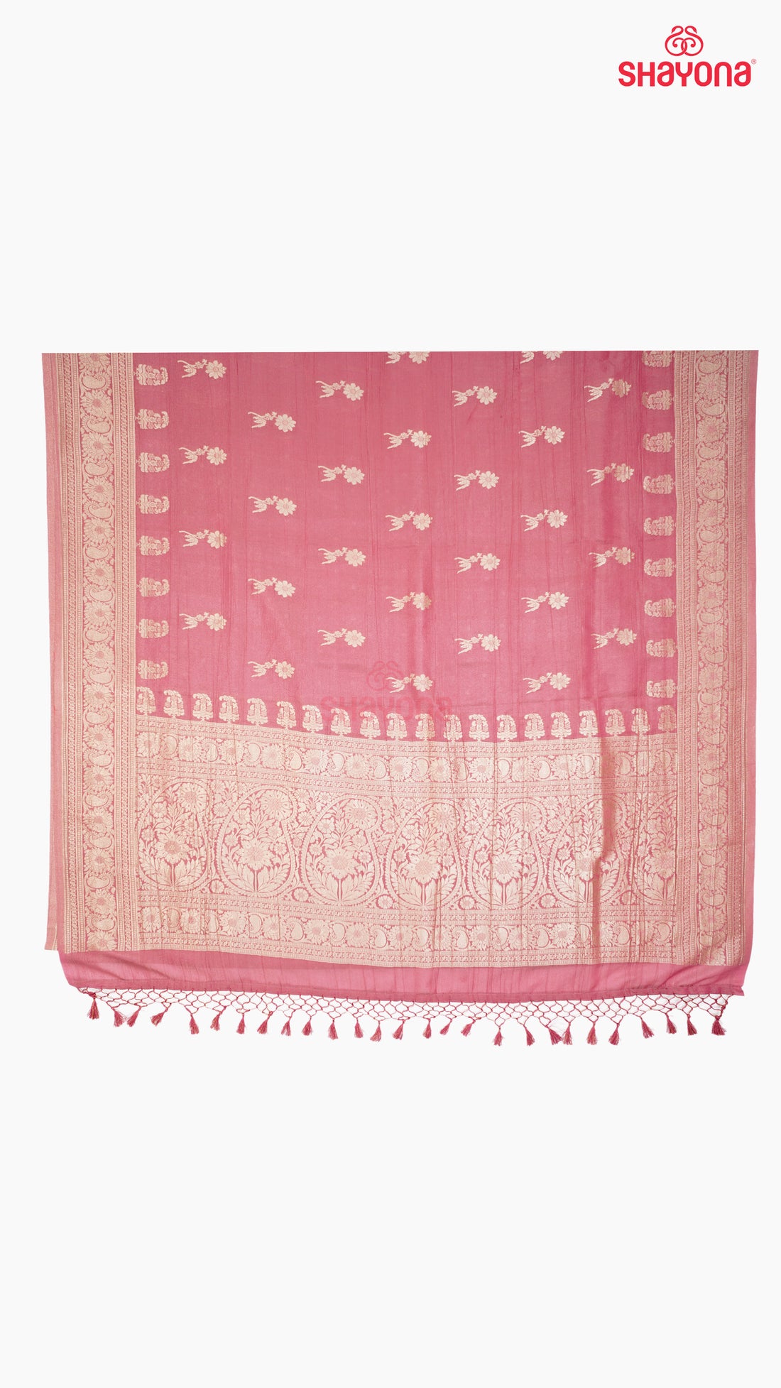 Magenta Banarasi Georgette Khaddi Soft Silk Saree with Butta in Gala, All-Over Jaal Nakshi Border & Heavy Pallav