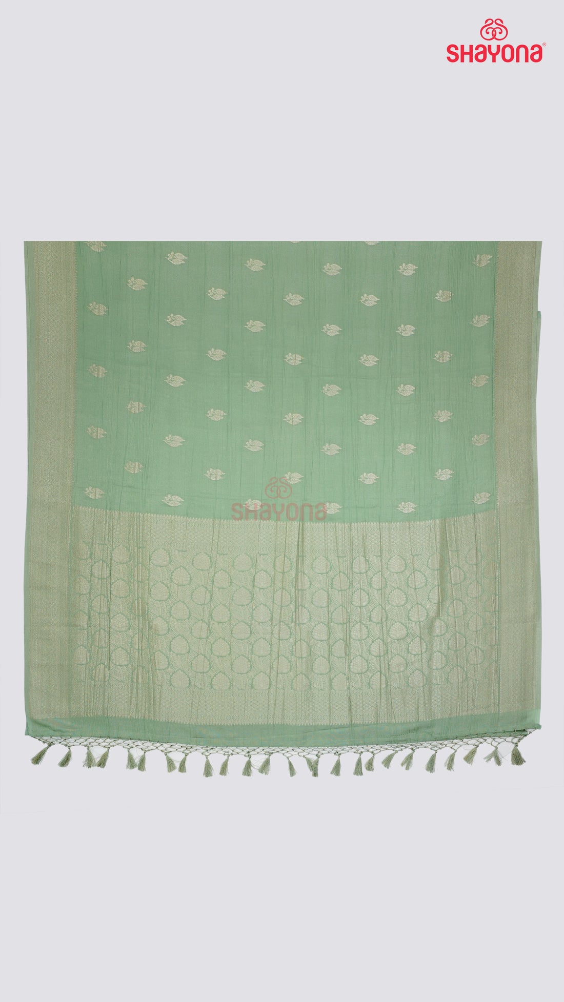 Aqua Banarasi Georgette Khaddi Soft Silk Saree with Butti Gala, Jaal Nakshi Border & Heavy Pallav