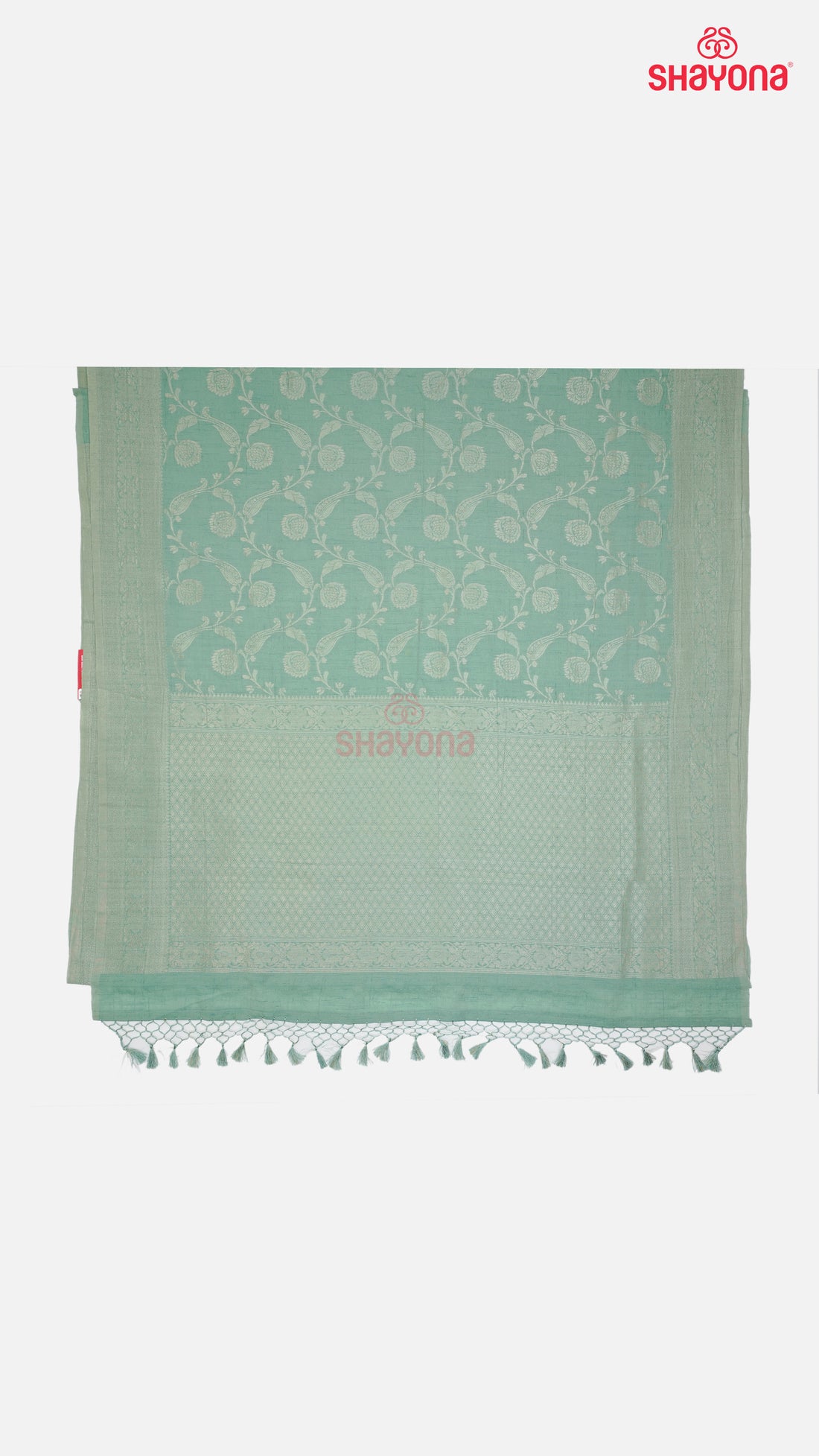 Aqua Banarasi Georgette Khaddi Print Saree with All Over Jaal, Nakshi Border & Heavy Pallav