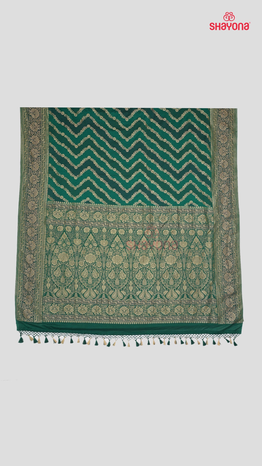 Dark Cadet Blue Banarasi Georgette Khaddi Soft Silk Saree with Lehariya Gala, Butti Weave, Jaal Nakshi Border & Heavy Pallav