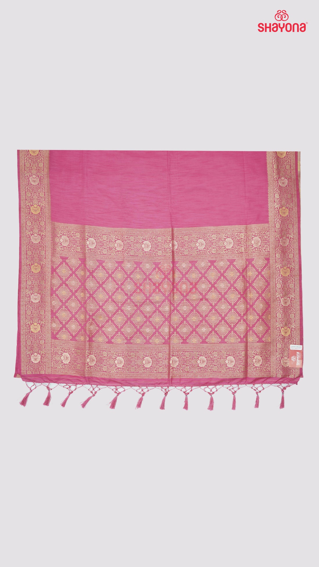 Light Deep Pink Banarasi Soft Silk Saree with Heavy Minakari Nakshi Border