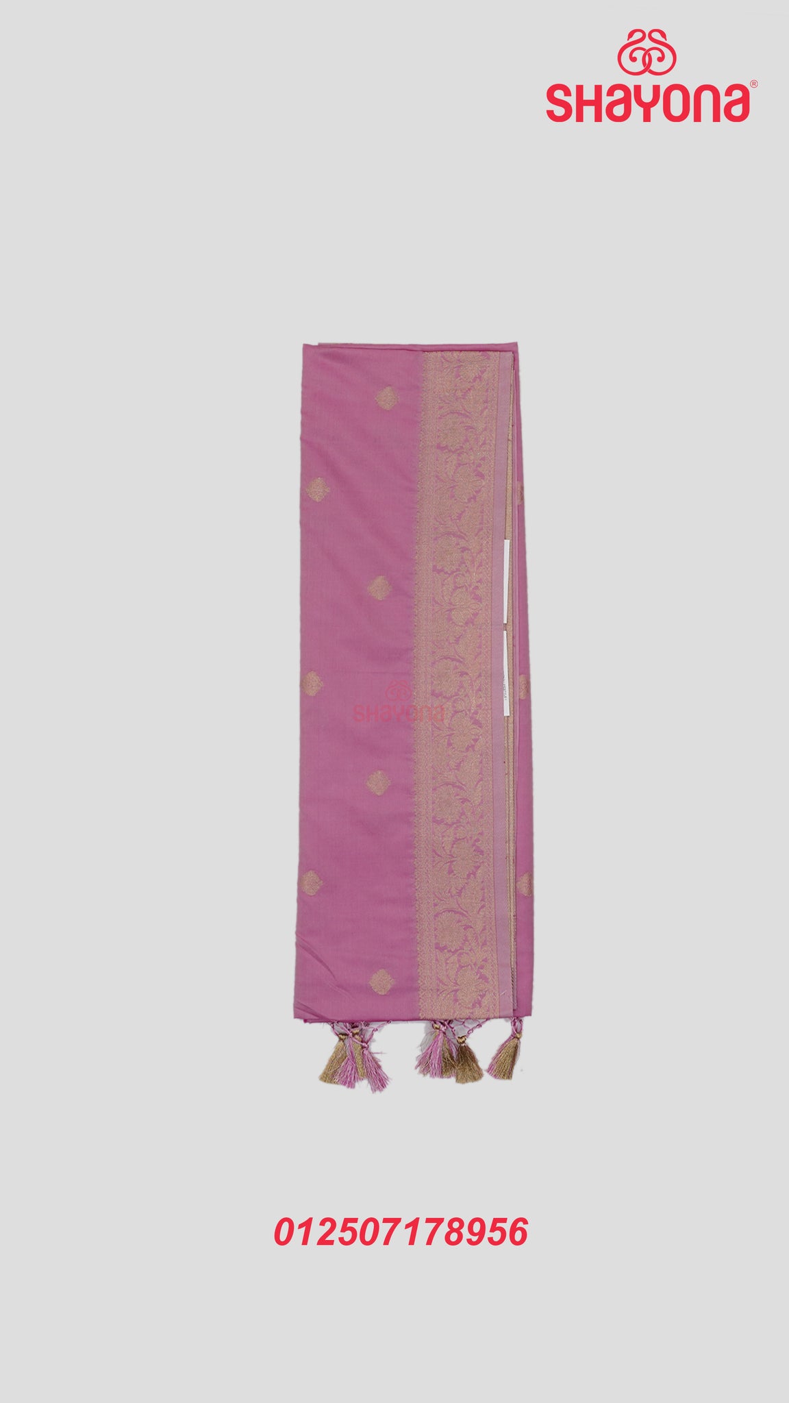 Pink Banarasi Silk Ashavali Saree with Butti Gala, Nakshi Border & Heavy Pallav