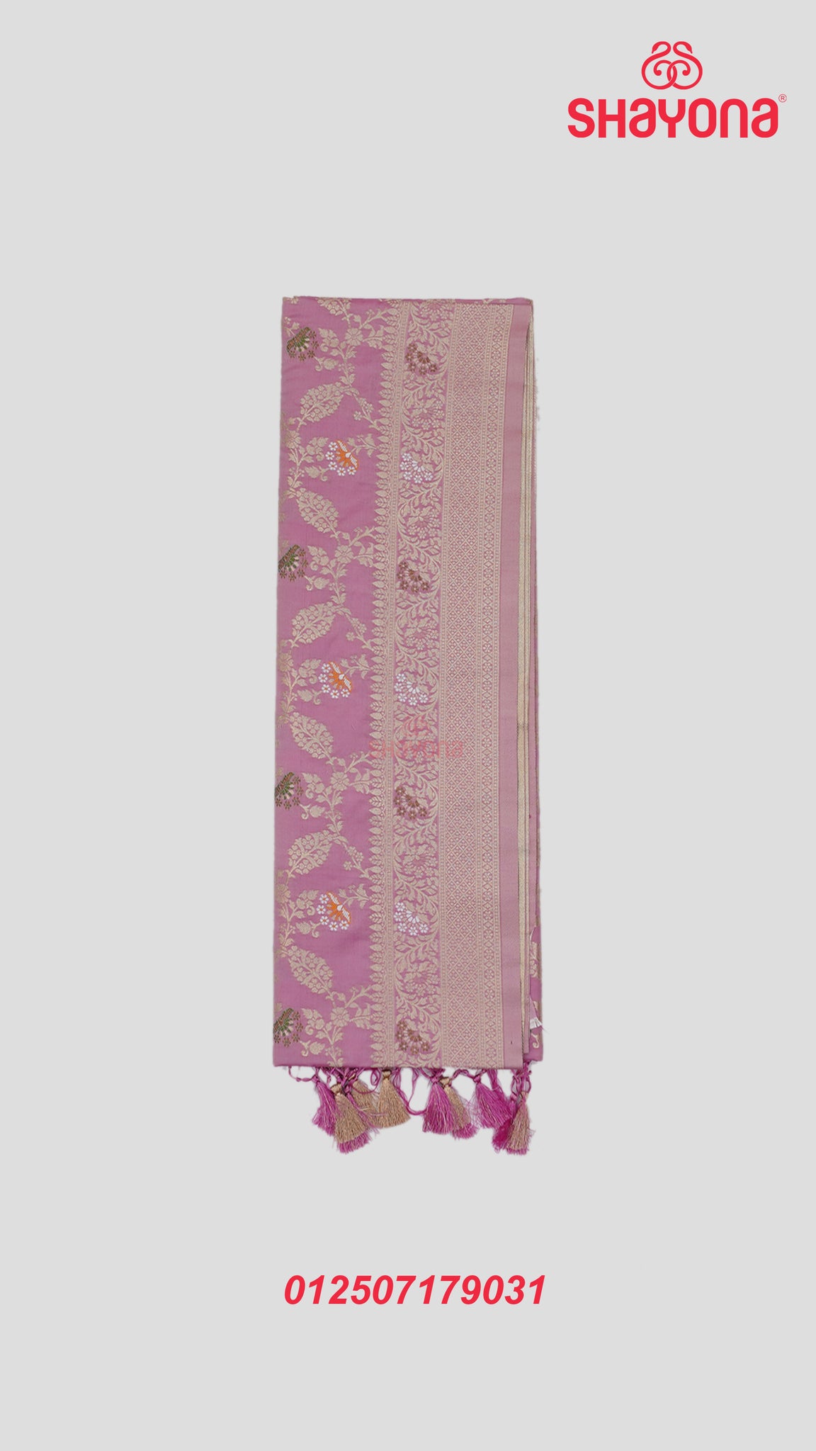 Pink Banarasi Silk Ashavali Saree with All-Over Jaal, Minakari Butta in Gala & Nakshi Border