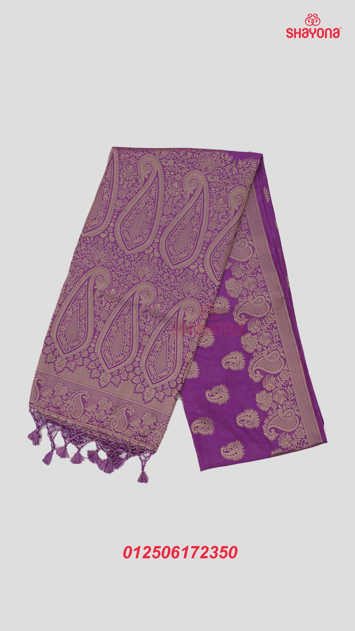 Purple Banarasi Soft Silk Saree with Golden Butta & Nakshi Border