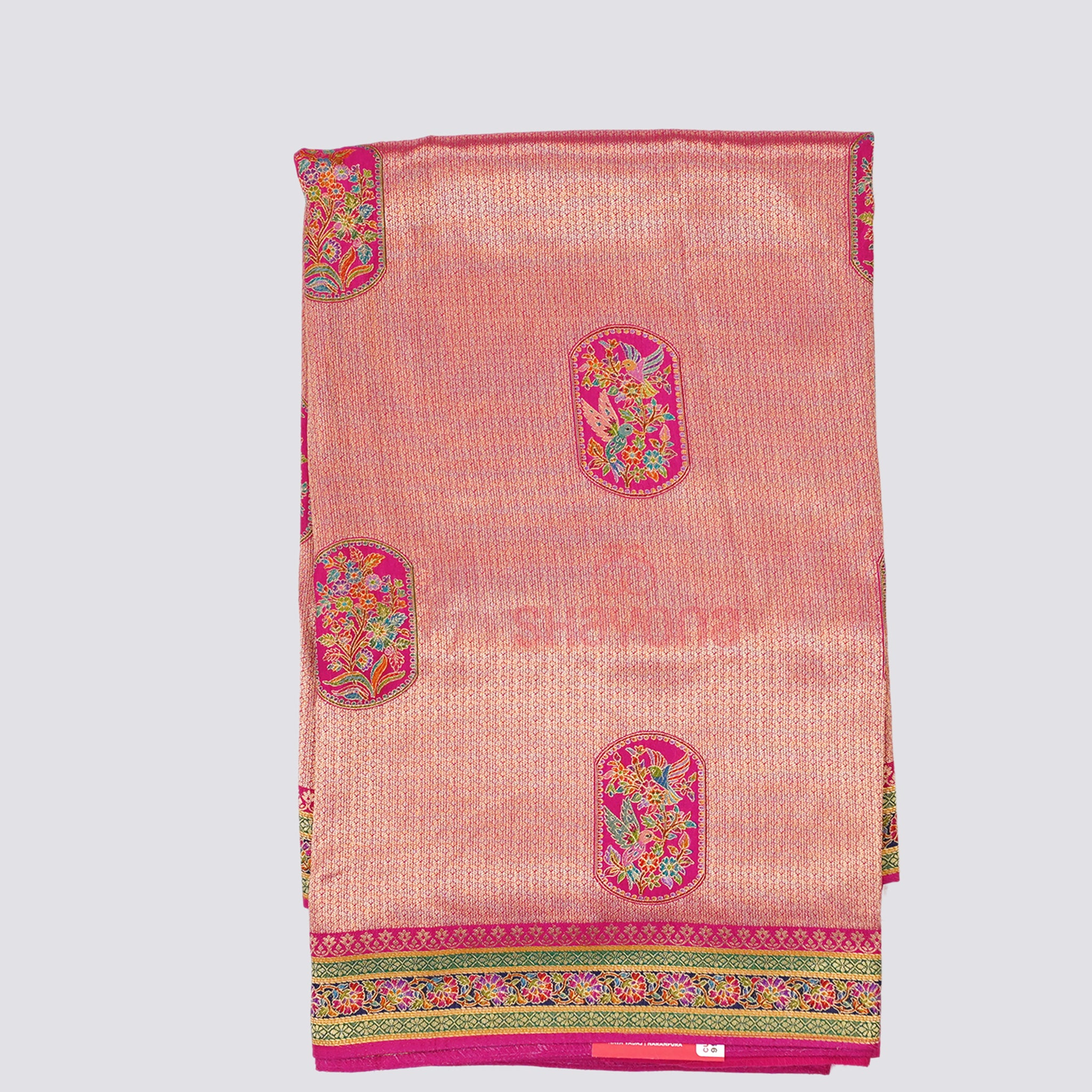 Dark Violet Red Tissue Art Silk Saree