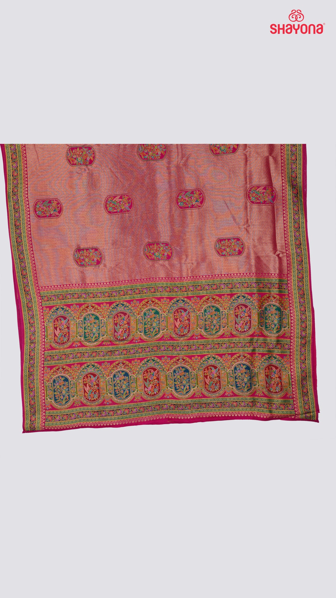 Dark Violet Red Tissue Art Silk Saree