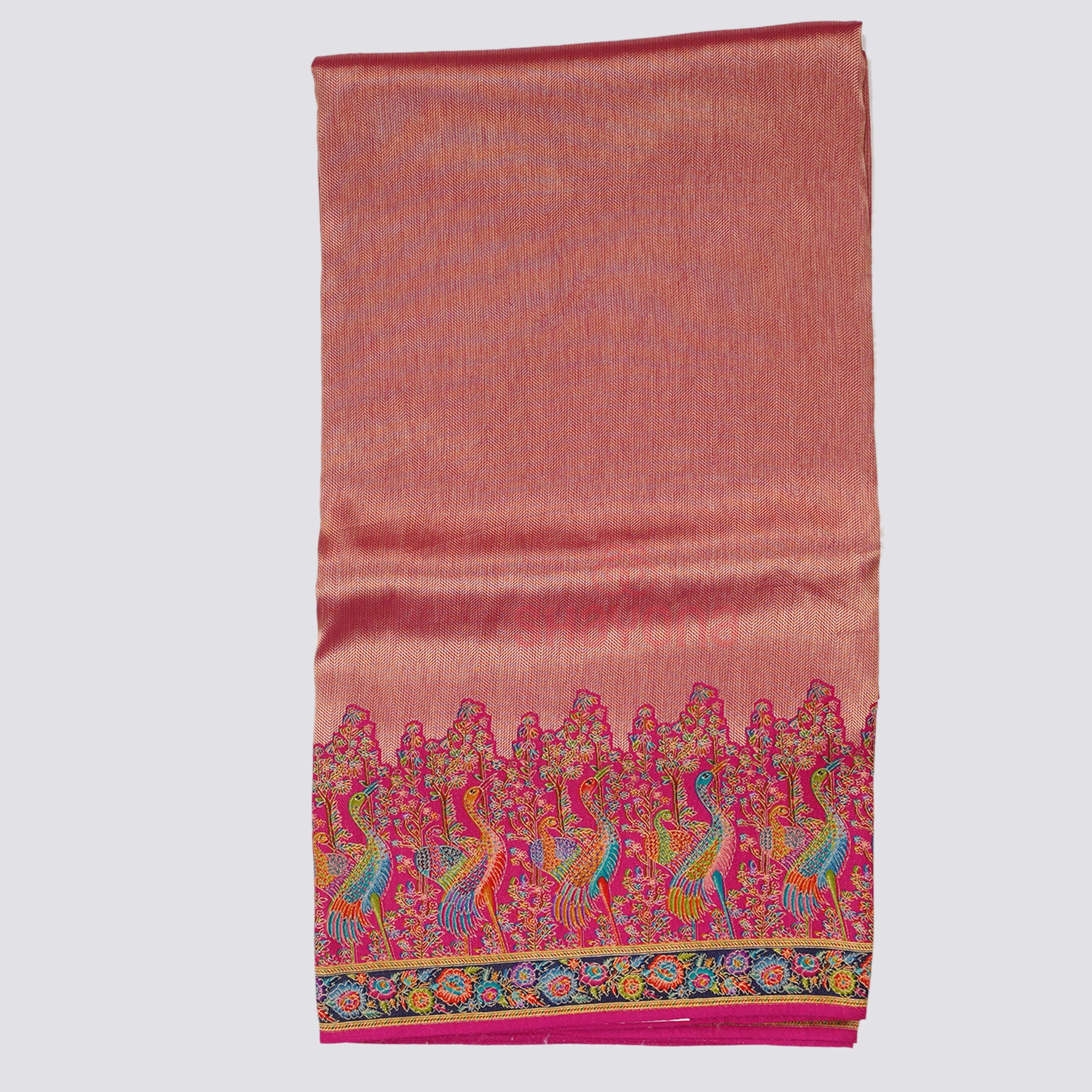 Dark Violet Red Tissue Art Silk Saree